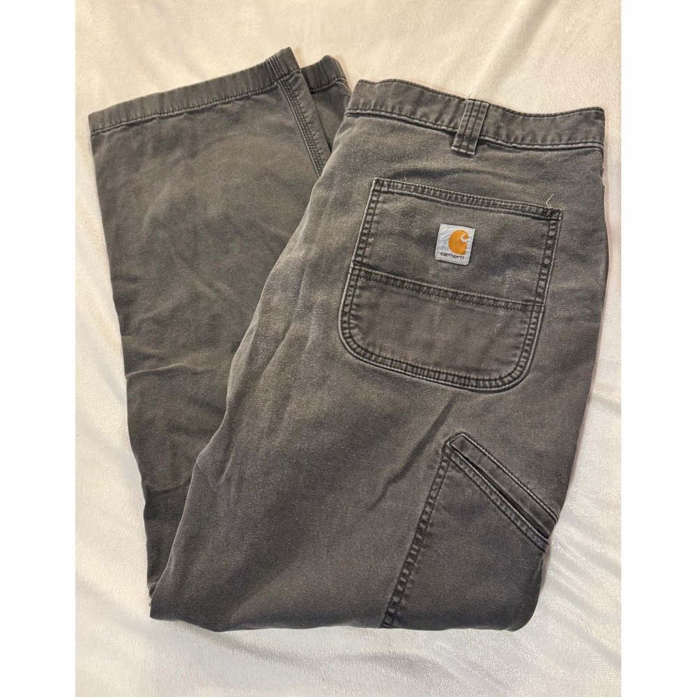 Carhartt Rugged Flex Relaxed Fit Canvas Work Pants 40x30 Charcoal Gray 102291